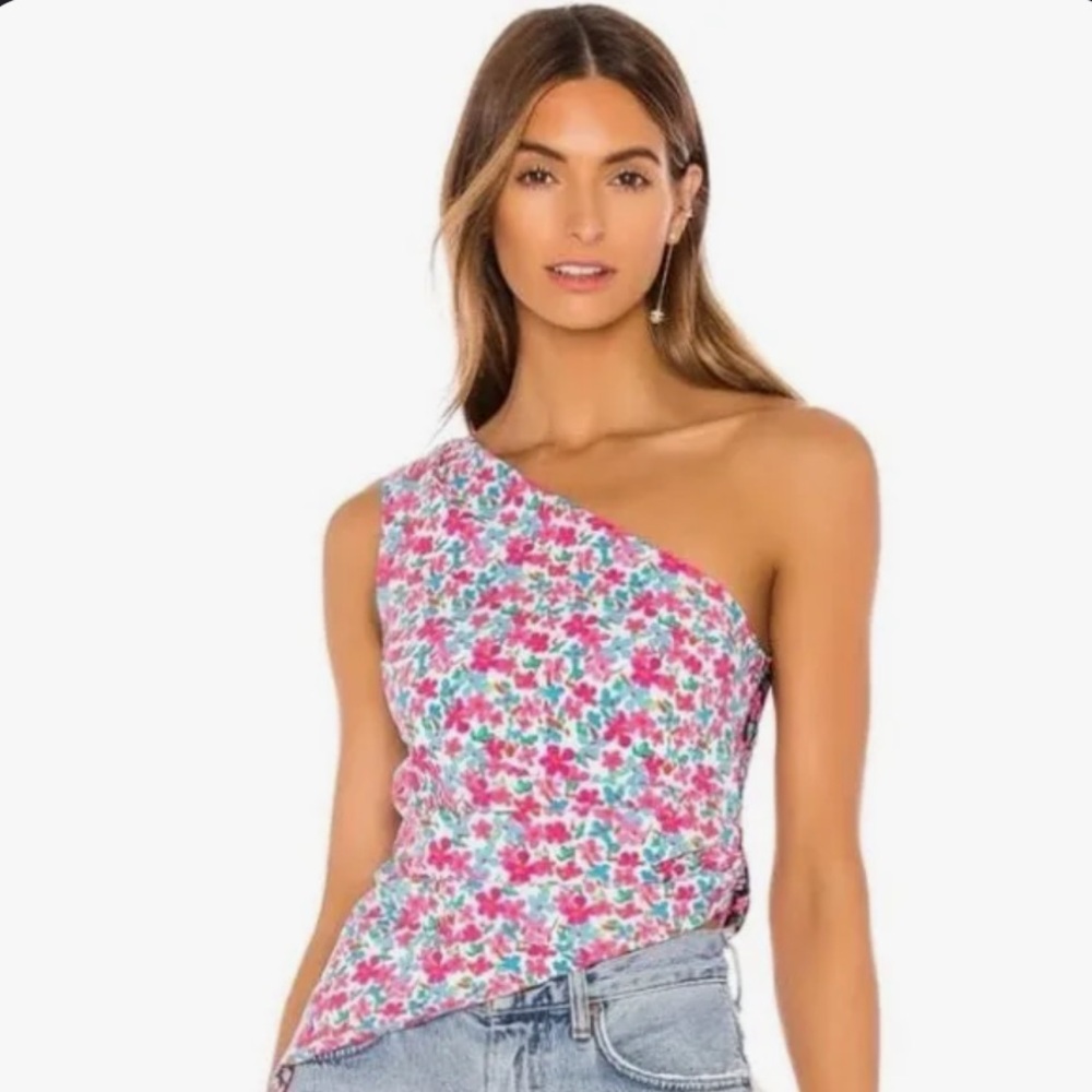 Lovers + Friends Joplin Floral One Shoulder Tank Top